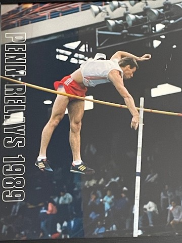 Stephen Hess, pole vaulting in college.