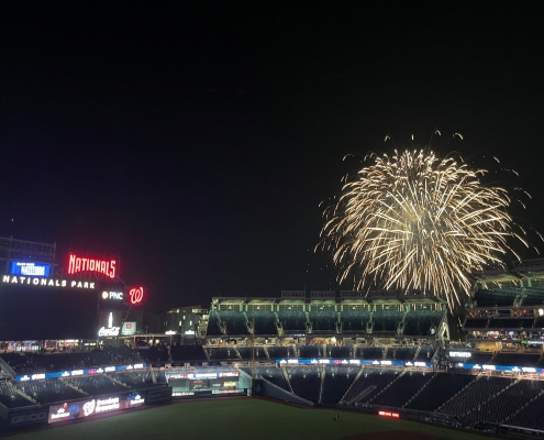 Fireworks at National's baseball stadium