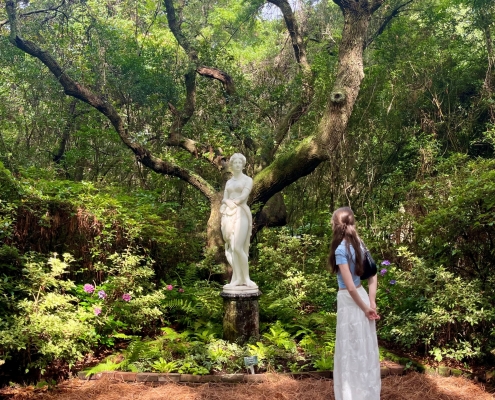 Olivia in botanical garden